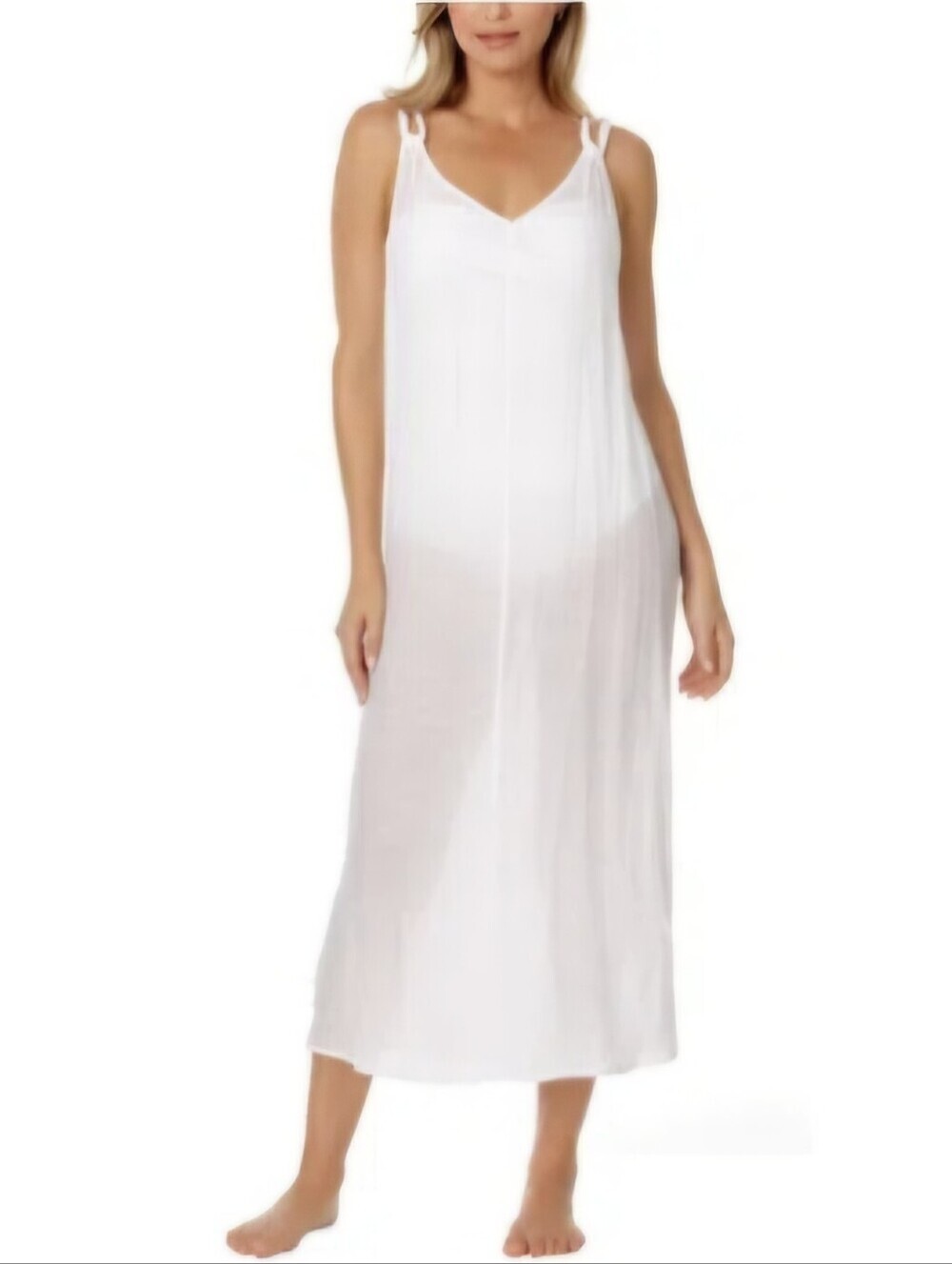 IBIZA Braided High Slit Cover-up Dress In White